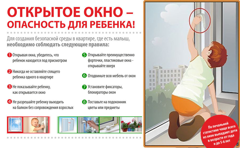 открытое окно опасность для ребенка